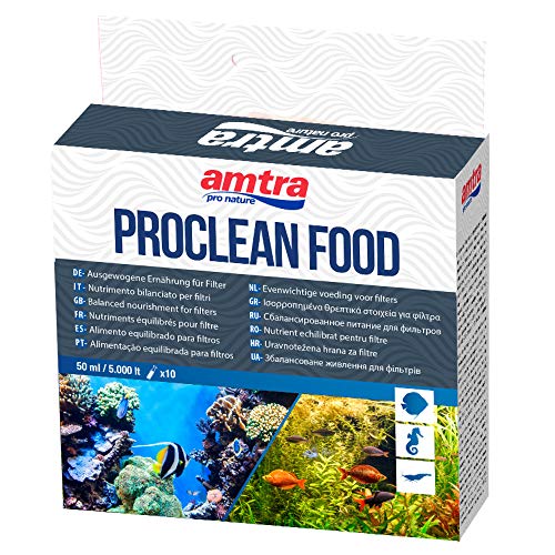 Amtra PROCLEAN Food - ausgewogenes C:N:P-Futter für Aquarienfilterbakterien, Format 10 Fläschchen x 5 ml Amtra PROCLEAN Food - ausgewogenes C:N:P-Futter für Aquarienfilterbakterien, Format 10 Fläschchen x 5 ml von Amtra
