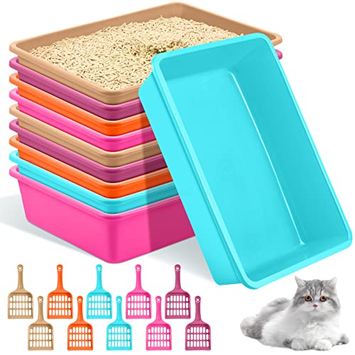 10 Stück offene Katzentoilette Katzentoilette mit 10 Schaufeln mittelgroße Kunststoff-Katzentoilette langlebig, niedrige Seiten Katzentoilette für Innenbereich, Haustiere, 37x27x8.6 cm, mehrfarbig 10 Stück offene Katzentoilette Katzentoilette mit 10 Schaufeln mittelgroße Kunststoff-Katzentoilette langlebig, niedrige Seiten Katzentoilette für Innenbereich, Haustiere, 37x27x8.6 cm, mehrfarbig von Amyhill