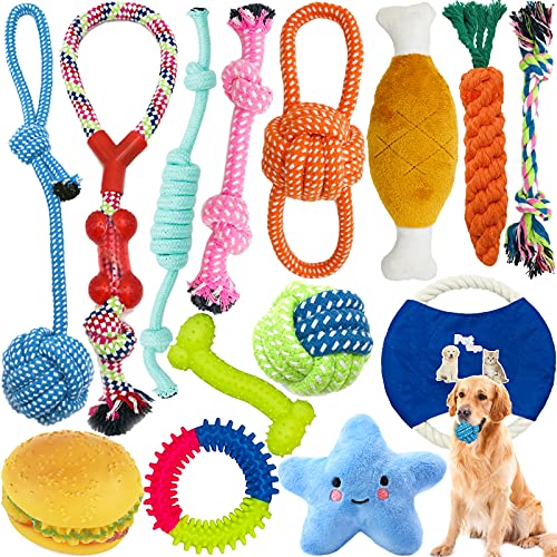 Amzeeniu Hundespielzeug,14 Pcs Seil Ball Hunde robuste Zähne Kauen langlebig Spielzeug Zahntraining Set Für Kleine große mittelgroßen Hund Interaktives Spielset Unzerstoerbar BaumwollknotenTau Tier Amzeeniu Hundespielzeug,14 Pcs Seil Ball Hunde robuste Zähne Kauen langlebig Spielzeug Zahntraining Set Für Kleine große mittelgroßen Hund Interaktives Spielset Unzerstoerbar BaumwollknotenTau Tier von Amzeeniu