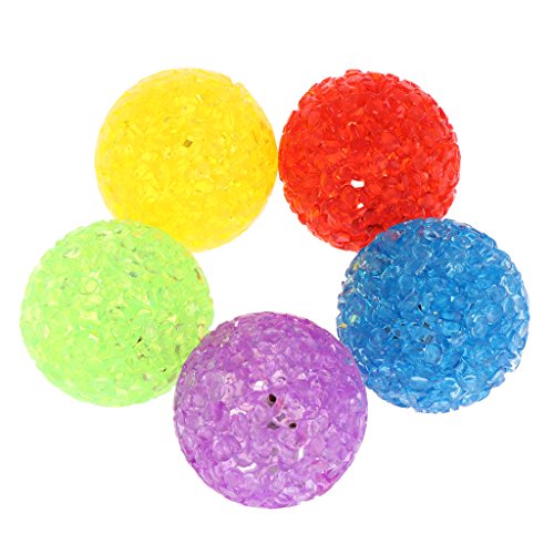 Interaktives Katzenspielzeug mit Glöckchen, Kunststoff-Ball, Kristallmuster, für Haustiere, Katzen, zufällige Farbe, 5 Stück von Analysisty