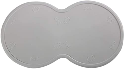 Anawakia Napfunterlage Silikon Futtermatte Wasserdicht Anti Rutsch Tiernahrung Matte für Hunde und Katzen Fütterungsmatte Silikonmatte Fressnapfunterlage 48 x 27 cm (Grau) von Anawakia