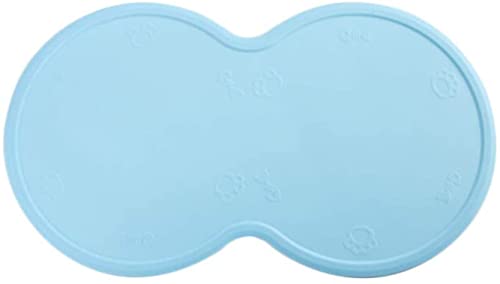 Anawakia Napfunterlage Silikon Futtermatte Wasserdicht Anti Rutsch Tiernahrung Matte für Hunde und Katzen Fütterungsmatte Silikonmatte Fressnapfunterlage 48 x 27 cm (Hellblau) von Anawakia