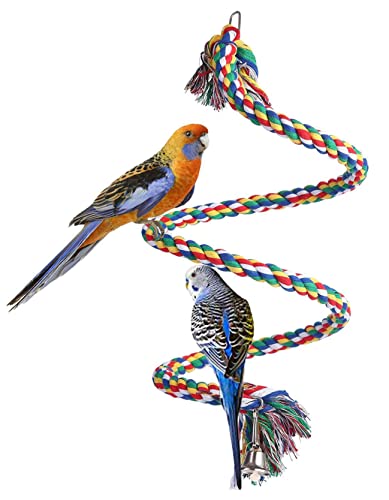 Anawakia Sitzstange für Papageien, flexibel, zum Aufhängen, mit Seil für Papageien, Spielzeug, 1,5 m von Anawakia