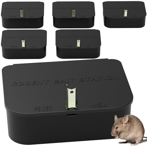 Rattenstation Box mit 1 Schlüssel, komplette Nagerlösung hält Ratten fern, Haustier- und kindersicher, Schloss und Schlüssel erhältlich, wiederverwendbar & langlebig, Indoor & Outdoor, 6 Stück Rattenstation Box mit 1 Schlüssel, komplette Nagerlösung hält Ratten fern, Haustier- und kindersicher, Schloss und Schlüssel erhältlich, wiederverwendbar & langlebig, Indoor & Outdoor, 6 Stück von Anblak