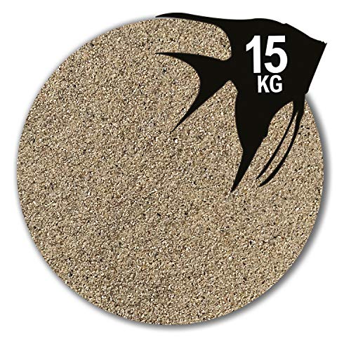 Anbobo Müller GmbH 15 kg Aquariumsand beige Aquariumkies Natur feuergetrocknet und gerundet 25 Körnungen (0,1-0,5 mm) von Anbobo