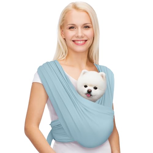 AnccoPlus Hundetragetaschen für kleine Hunde, nach vorne gerichtete Hundetragetasche, freihändige Katzentrage, größenverstellbar, reduziert Rückenschmerzen, Premium-Baumwolle, sichere und weiche von AnccoPlus