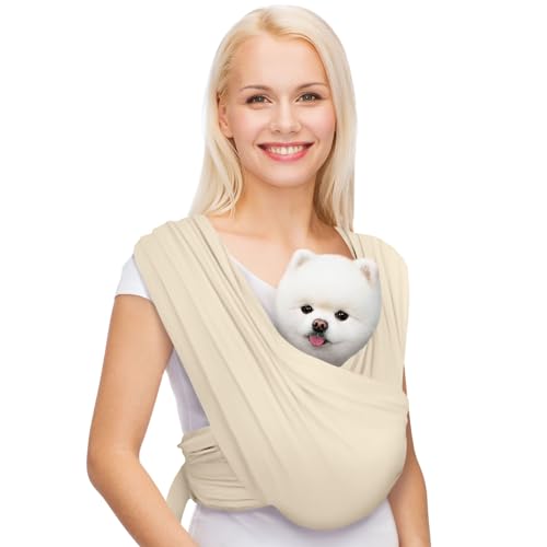 AnccoPlus Hundetragetaschen für kleine Hunde, nach vorne gerichtete Hundetragetasche, freihändige Katzentrage, größenverstellbar, reduziert Rückenschmerzen, Premium-Baumwolle, sichere und weiche von AnccoPlus