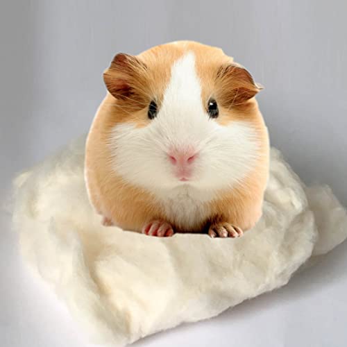 Ancecos Hamsterwatte; Nistmaterial für Mäuse, Rennmäuse, Vögel und andere kleine Säugetiere, Natürliche Baumwolle, Beige, 25 g von Ancecos