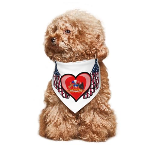 Amerikanische Flaggenflügel mit dem Wappen von Chile, Welpen-Halstuch, Hunde- und Katzenhalstücher, Sommer-Hundeschal für kleine, mittelgroße und große Hunde, atmungsaktiv, weich, bequem, Haustierbekl von Anceky