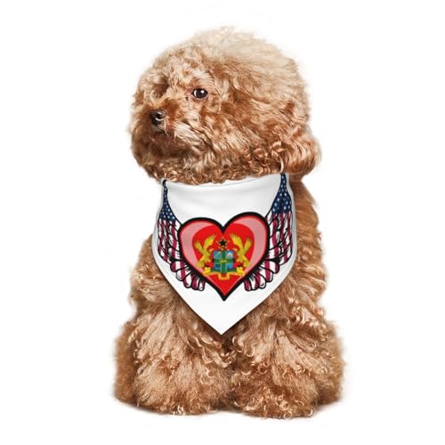 Amerikanische Flaggenflügel mit dem Wappen von Ghana, Welpenhalstuch, Hunde- und Katzenhalstücher, Sommer-Hundeschal für kleine, mittelgroße und große Hunde, atmungsaktiv, weich, bequem, Haustierbekle Amerikanische Flaggenflügel mit dem Wappen von Ghana, Welpenhalstuch, Hunde- und Katzenhalstücher, Sommer-Hundeschal für kleine, mittelgroße und große Hunde, atmungsaktiv, weich, bequem, Haustierbekle von Anceky