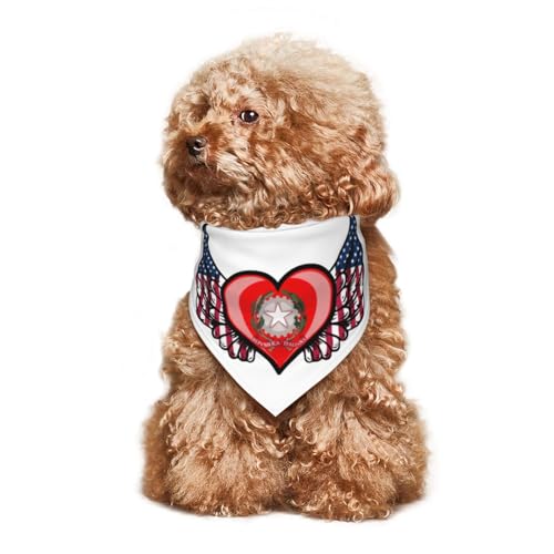 Amerikanische Flaggenflügel mit italienischem Emblem, Welpenhalstuch, Hunde- und Katzenhalstücher, Sommer-Hundeschal für kleine, mittelgroße und große Hunde, atmungsaktiv, weich, bequem, Haustierbekle von Anceky