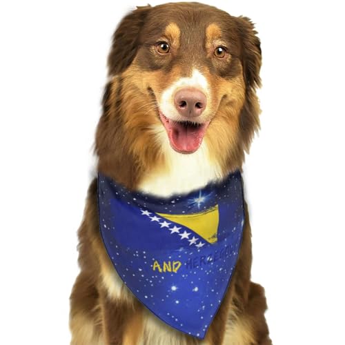 Bosnien und Herzegowina Bosnische und Herzegowinische Flagge Weiches Hundehalstuch Dreieckstuch Haustierzubehör für Hunde und Katzen73 von Anceky