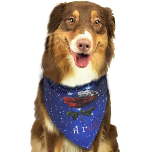 Chile Chilenische Rose Blumenflagge Weiches Hundehalstuch Dreieckstuch Haustierzubehör für Hunde & Katzen66 von Anceky