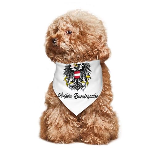 Coat of Austria Bundesadler Welpen-Halstuch, Hunde- und Katzenhalstücher, Sommer-Hundeschal für kleine, mittelgroße und große Hunde, atmungsaktiv, weich, bequem, Haustierbekleidung, Zubehör, 30 x 70 c von Anceky