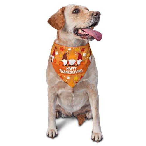 Dreieckiges Hundehalstuch, Haustierlätzchen für den täglichen Gebrauch und als Geburtstagsgeschenk für Katzen und Hunde – Happy Thanksgiving, DREI Zwerge Dreieckiges Hundehalstuch, Haustierlätzchen für den täglichen Gebrauch und als Geburtstagsgeschenk für Katzen und Hunde – Happy Thanksgiving, DREI Zwerge von Anceky