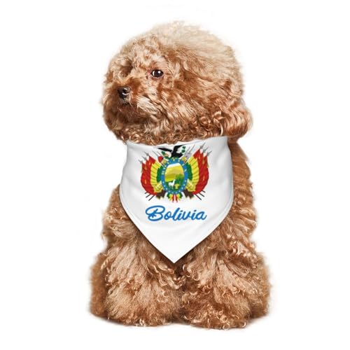 Escudo de Bolivia Welpen-Halstuch, Hunde- und Katzenhalstücher, Sommer-Hundeschal für kleine, mittelgroße und große Hunde, atmungsaktiv, weich, bequem, Haustierbekleidung, Zubehör, 30 x 70 cm von Anceky