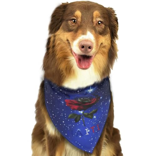 Haiti Haitianische Rose Blumenflagge Weiches Hundehalstuch Dreieckstuch Haustierzubehör für Hunde & Katzen39 von Anceky
