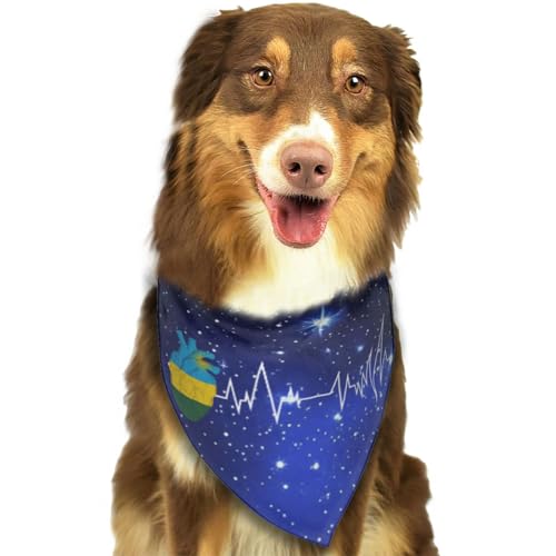 Herzschlag der Ruanda-Flagge für ruandischen Stolz, weiches Hunde-Bandana, Schal, Dreieckstuch, Haustier-Zubehör für Hunde und Katzen54 von Anceky