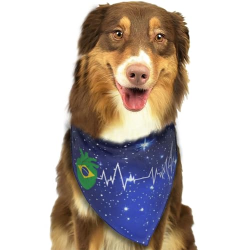 Herzschlag der brasilianischen Flagge für brasilianischen Stolz, weiches Hunde-Bandana, Schal, Dreieckstuch, Haustier-Zubehör für Hunde und Katzen, 50 Herzschlag der brasilianischen Flagge für brasilianischen Stolz, weiches Hunde-Bandana, Schal, Dreieckstuch, Haustier-Zubehör für Hunde und Katzen, 50 von Anceky