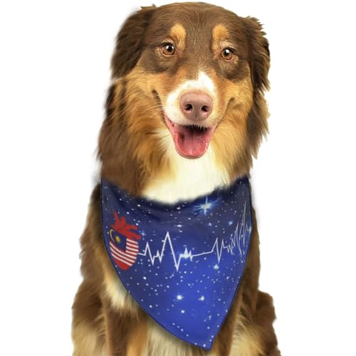 Herzschlag der malaysischen Flagge für malaysischen Stolz, weiches Hunde-Bandana, dreieckiges Halstuch, Haustier-Zubehör für Hunde und Katzen91 Herzschlag der malaysischen Flagge für malaysischen Stolz, weiches Hunde-Bandana, dreieckiges Halstuch, Haustier-Zubehör für Hunde und Katzen91 von Anceky