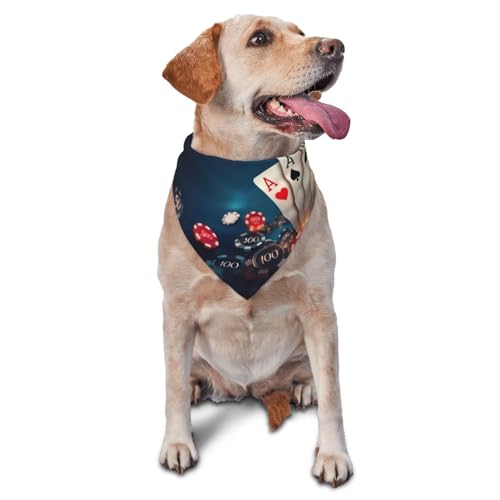 Hundehalstuch, Dreieckstuch, Haustierlätzchen für den täglichen Gebrauch und als Geburtstagsgeschenk für Katzen und Hunde – Casino Poker Chips von Anceky