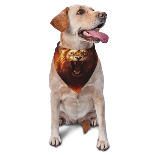 Hundehalstuch, Dreieckstuch, Haustierlätzchen für den täglichen Gebrauch und als Geburtstagsgeschenk für Katzen und Hunde – Cooler Feuerlöwe von Anceky