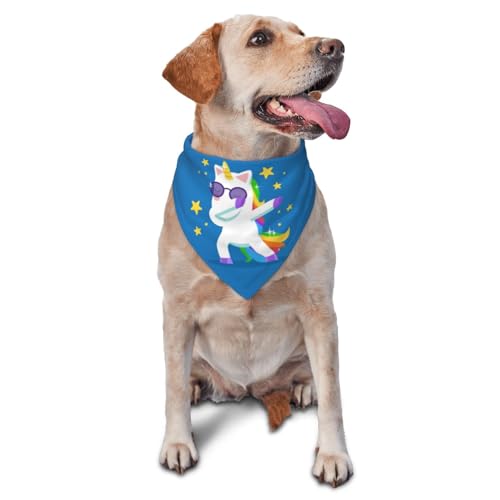 Hundehalstuch, Dreieckstuch, Haustierlätzchen für den täglichen Gebrauch und als Geburtstagsgeschenk für Katzen und Hunde – Cooles Einhorn, Stern, Golden von Anceky
