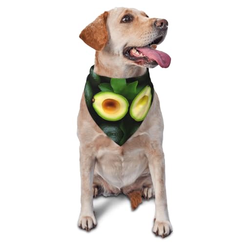 Hundehalstuch, Dreieckstuch, Haustierlätzchen für den täglichen Gebrauch und als Geburtstagsgeschenk für Katzen und Hunde – Frische Avocados von Anceky