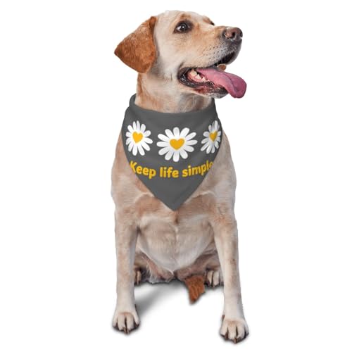 Hundehalstuch, Dreieckstuch, Haustierlätzchen für den täglichen Gebrauch und als Geburtstagsgeschenk für Katzen und Hunde – Keep Life Simple Daisy Flower von Anceky