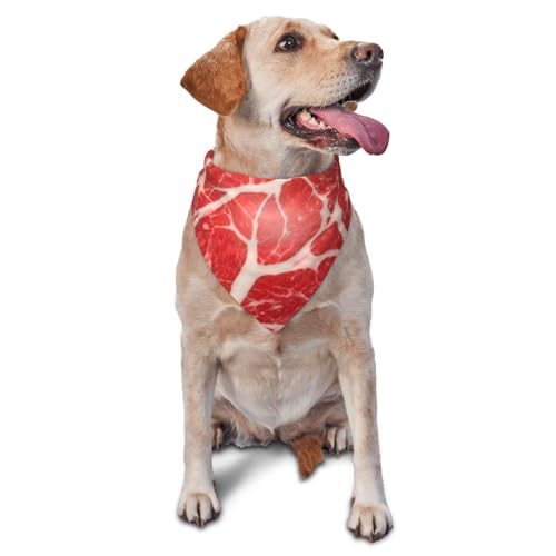 Hundehalstuch, Dreieckstuch, Haustierlätzchen für den täglichen Gebrauch und als Geburtstagsgeschenk für Katzen und Hunde – Rindersteaks von Anceky