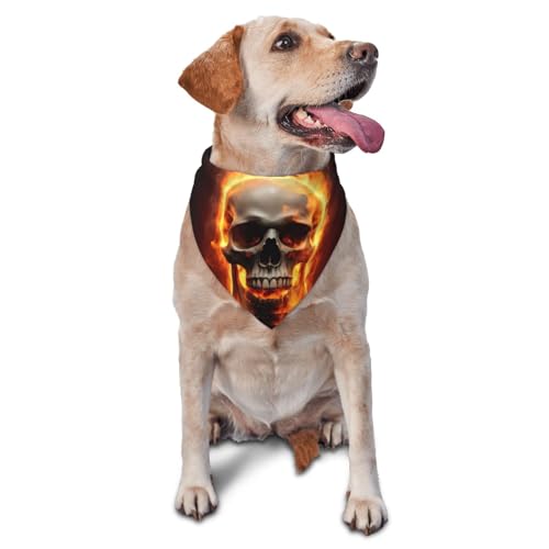 Hundehalstuch, Dreieckstuch, Haustierlätzchen für den täglichen Gebrauch und als Geburtstagsgeschenk für Katzen und Hunde – Satanischer Totenkopf von Anceky