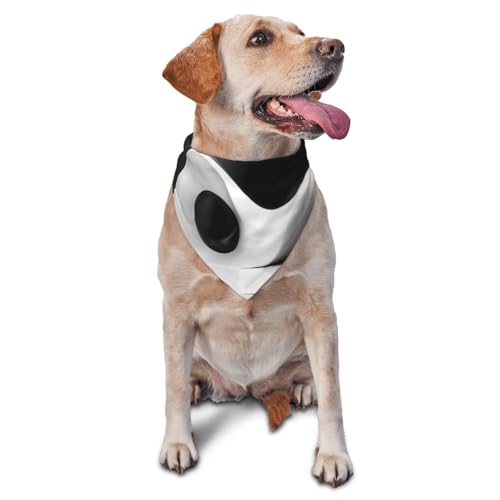 Hundehalstuch, Dreieckstuch, Haustierlätzchen für den täglichen Gebrauch und als Geburtstagsgeschenk für Katzen und Hunde – Schwarz-Weiß-Skulptur von Anceky