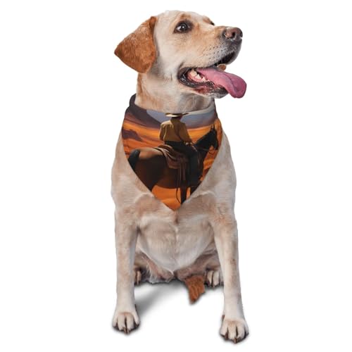 Hundehalstuch, Dreieckstuch, Haustierlätzchen für den täglichen Gebrauch und als Geburtstagsgeschenk für Katzen und Hunde – Western Desert Cowboy Cloud von Anceky