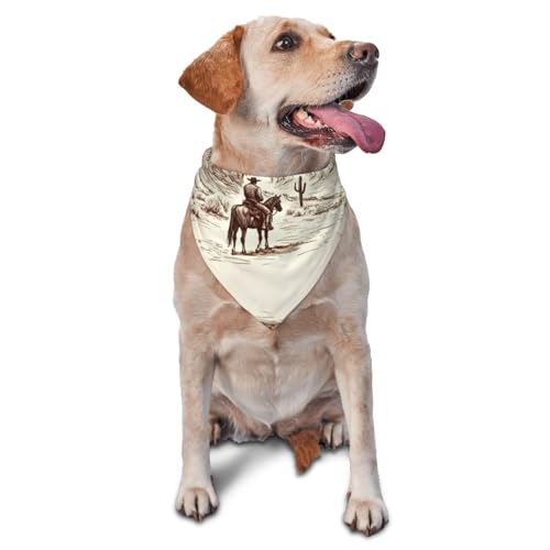 Hundehalstuch, Dreieckstuch, Haustierlätzchen für den täglichen Gebrauch und als Geburtstagsgeschenk für Katzen und Hunde – Western Desert Cowboys Hundehalstuch, Dreieckstuch, Haustierlätzchen für den täglichen Gebrauch und als Geburtstagsgeschenk für Katzen und Hunde – Western Desert Cowboys von Anceky