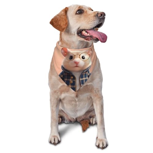 Hundehalstuch, Dreieckstuch, Haustierlätzchen für den täglichen Gebrauch und als Geburtstagsgeschenk für Katzen und Hunde – süße Maus mit Brille Hundehalstuch, Dreieckstuch, Haustierlätzchen für den täglichen Gebrauch und als Geburtstagsgeschenk für Katzen und Hunde – süße Maus mit Brille von Anceky