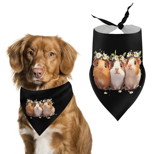 Hundehalstuch mit Meerschweinchen-Motiv, verstellbar, dreieckig, für kleine und mittelgroße Hunde und Katzen von Anceky