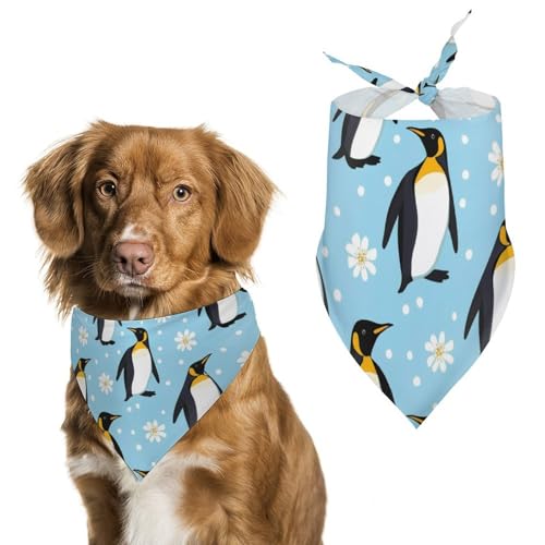 Hundehalstuch mit niedlichen Pinguinen, verstellbar, dreieckig, für kleine und mittelgroße Hunde und Katzen von Anceky