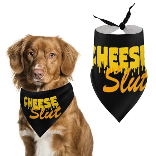 Hundehalstücher mit „Cheese Slut-Aufdruck, originelles Haustier-Dreieckstuch, Welpen-Taschentuch für kleine, mittelgroße und große Hunde, Katzen, Kaninchen von Anceky