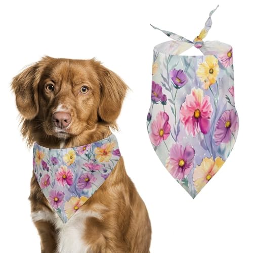 Hundehalstücher mit Aquarellblumen-Aufdruck, originelles Haustier-Dreieckstuch, Welpen-Taschentuch für kleine, mittelgroße und große Hunde, Katzen, Kaninchen Hundehalstücher mit Aquarellblumen-Aufdruck, originelles Haustier-Dreieckstuch, Welpen-Taschentuch für kleine, mittelgroße und große Hunde, Katzen, Kaninchen von Anceky