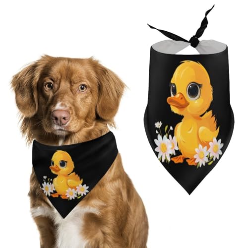 Hundehalstücher mit Aufdruck „Gelbe Ente mit Gänseblümchen, originelles Haustier-Dreieckstuch, Welpen-Taschentuch für kleine, mittelgroße und große Hunde, Katzen, Kaninchen Hundehalstücher mit Aufdruck „Gelbe Ente mit Gänseblümchen, originelles Haustier-Dreieckstuch, Welpen-Taschentuch für kleine, mittelgroße und große Hunde, Katzen, Kaninchen von Anceky