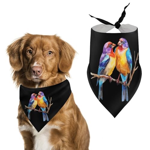 Hundehalstücher mit Gouldamadine-Finken-Aufdruck, originelles Haustier-Dreieckstuch, Welpen-Taschentuch für kleine, mittelgroße und große Hunde, Katzen, Kaninchen von Anceky
