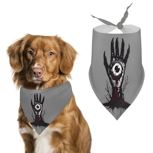 Hundehalstücher mit Horrorhand und Augapfel-Aufdruck, originelles Haustier-Dreieckstuch, Welpen-Taschentuch für kleine, mittelgroße und große Hunde, Katzen, Kaninchen Hundehalstücher mit Horrorhand und Augapfel-Aufdruck, originelles Haustier-Dreieckstuch, Welpen-Taschentuch für kleine, mittelgroße und große Hunde, Katzen, Kaninchen von Anceky
