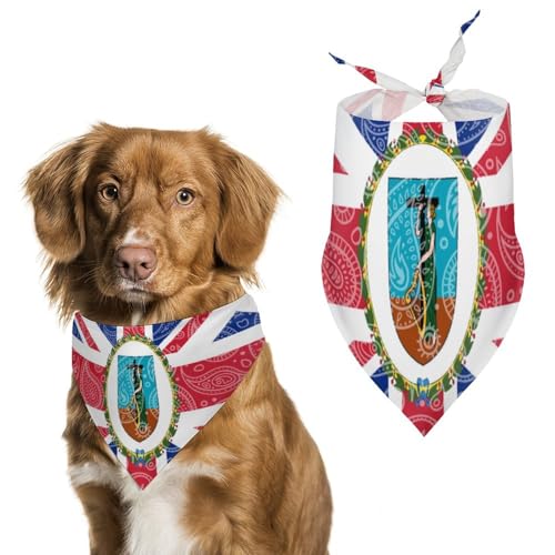 Hundehalstücher mit Montserrat-Flagge und Paisley-Muster, Bedruckt, originelles Haustier-Dreieckstuch, Welpen-Taschentuch für kleine, mittelgroße und große Hunde, Katzen, Kaninchen von Anceky