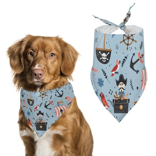 Hundehalstücher mit Piratenmotiv, Bedruckt, originelles Dreieckstuch für Haustiere, Welpen, Taschentuch für kleine, mittelgroße und große Hunde, Katzen, Kaninchen von Anceky