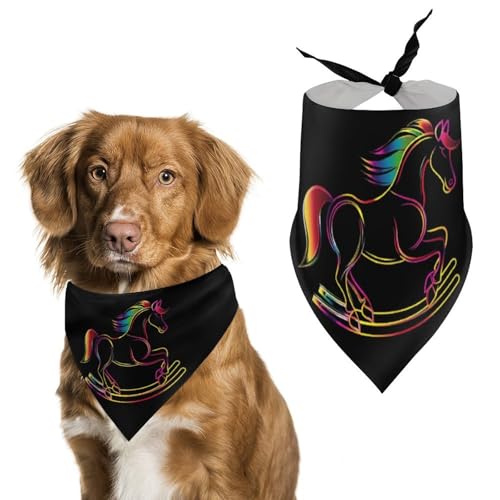 Hundehalstücher mit Regenbogen-Schaukelpferd-Aufdruck, originelles Haustier-Dreieckstuch, Welpen-Taschentuch für kleine, mittelgroße und große Hunde, Katzen, Kaninchen von Anceky