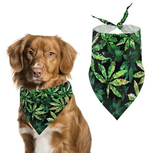 Hundehalstücher mit grünem Gras-Paillettendruck, originelles Haustier-Dreieckstuch, Welpen-Taschentuch für kleine, mittelgroße und große Hunde, Katzen, Kaninchen von Anceky