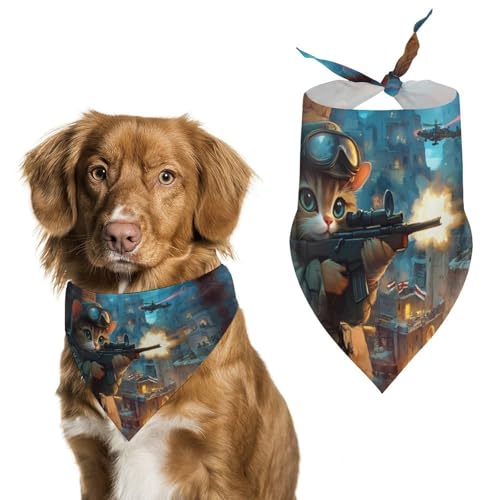 Katzen- und Hunde-Bandana, verstellbar, dreieckig, für kleine und mittelgroße Hunde und Katzen von Anceky