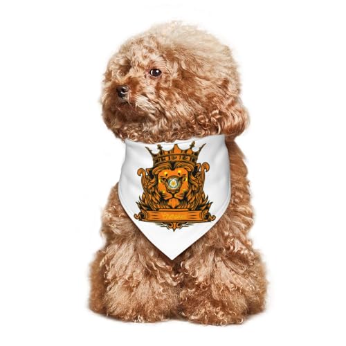 Löwe mit Flagge der C-Nation, Welpen-Halstuch, Hunde- und Katzenhalstücher, Sommer-Hundeschal für kleine, mittelgroße und große Hunde, atmungsaktiv, weich, bequem, Haustierbekleidung, Zubehör, 30 x 70 von Anceky