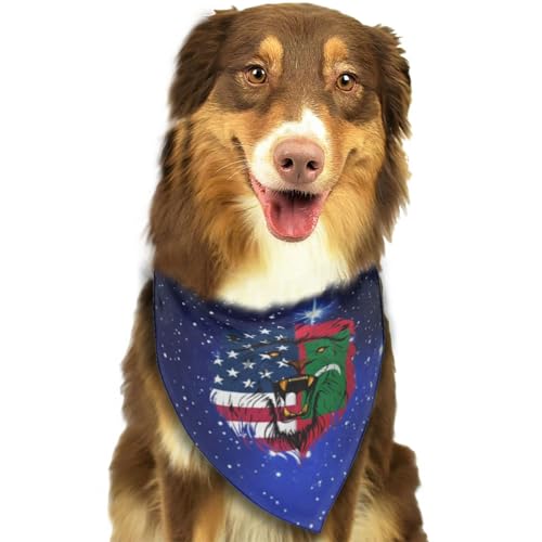 Maledivische USA-Flagge, Malediven, Löwengesicht, weiches Hunde-Bandana, Schal, Dreieckstuch, Haustier-Zubehör für Hunde und Katzen61 von Anceky