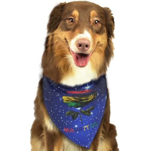 Mauritius Mauritius Rose Blumenflagge Weiches Hundehalstuch Dreieckstuch Haustierzubehör für Hunde & Katzen11 von Anceky